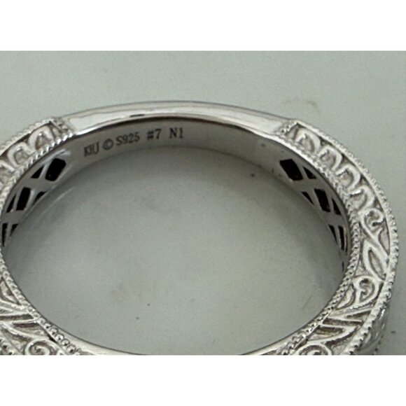 Kelly Herd Jewelry Sterling Silver Ring Scrolling Sides Clear Tourmaline Stone S - Picture 4 of 9